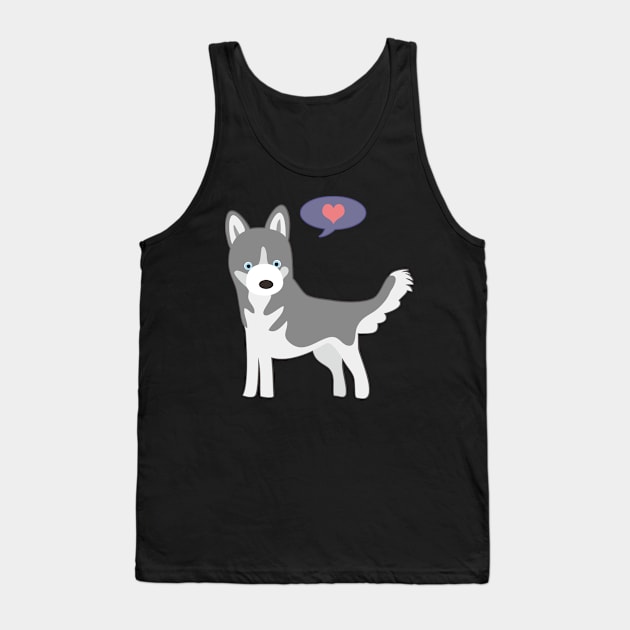 Grey Husky Love Tank Top by Psitta